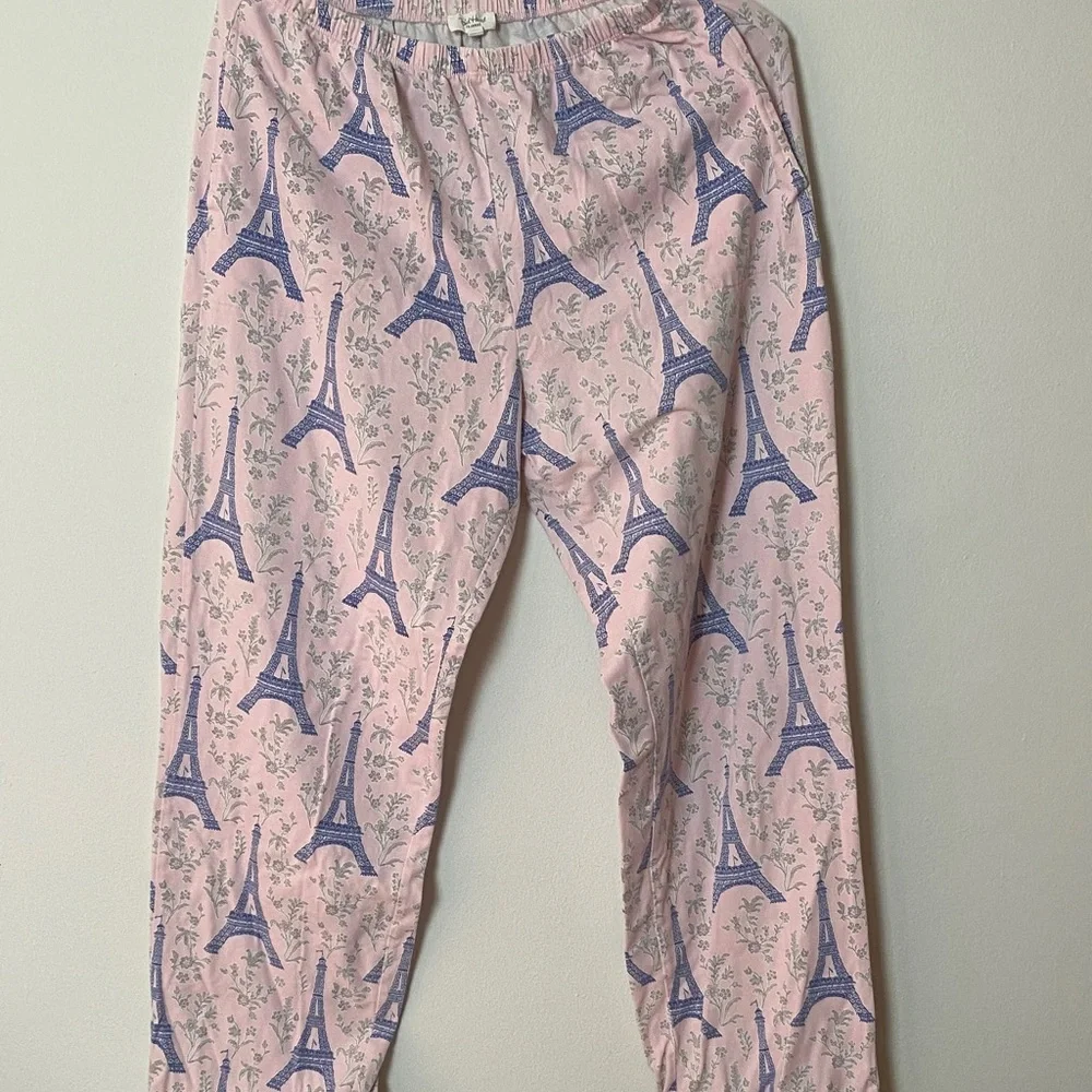 BedHead Pink and Blue Parisian Print Pajama Set - Picture 2 of 4